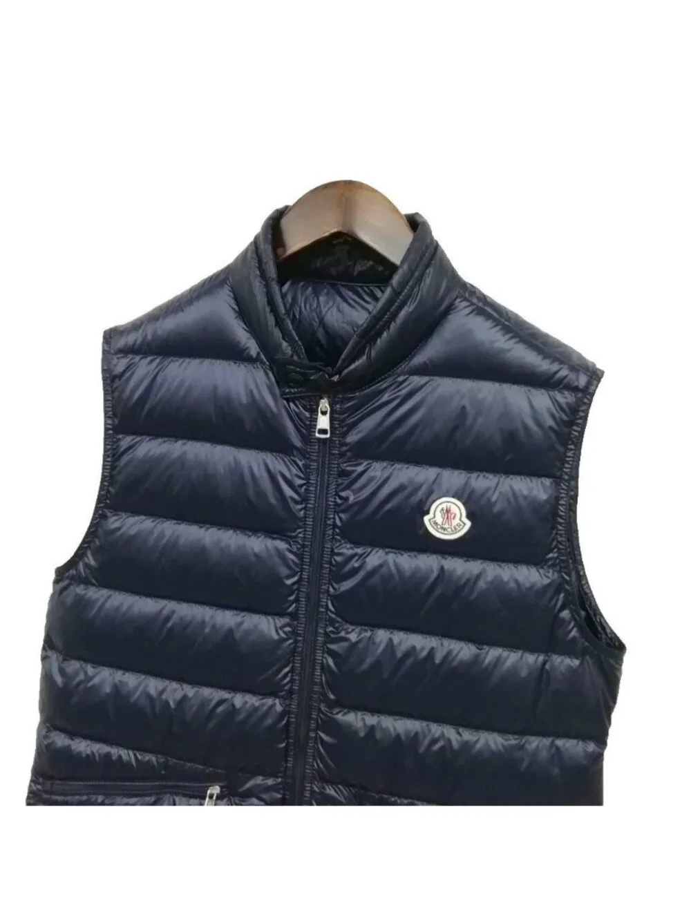 Moncler Gui Down Vest Logo Patch 2 Navy